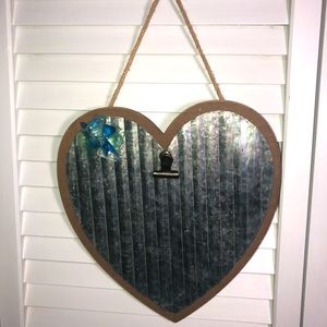 Metal Heart with Sea Glass